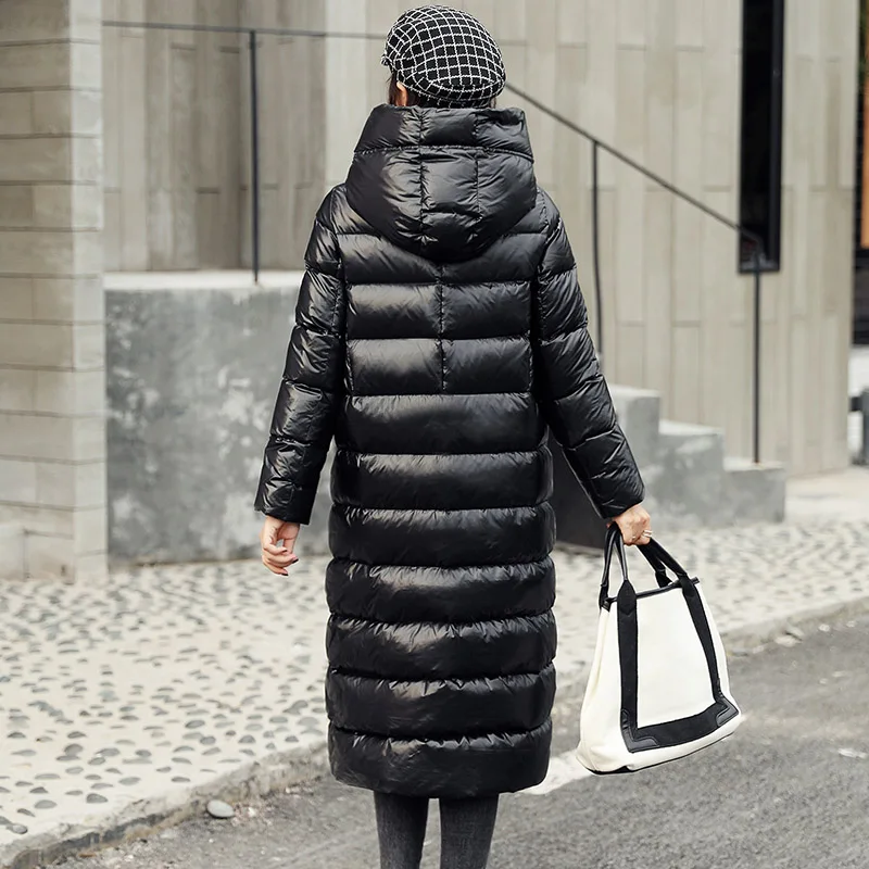 Куртка с капюшоном 80% утиного пуха женская зимняя верхняя одежда 2019 пальто