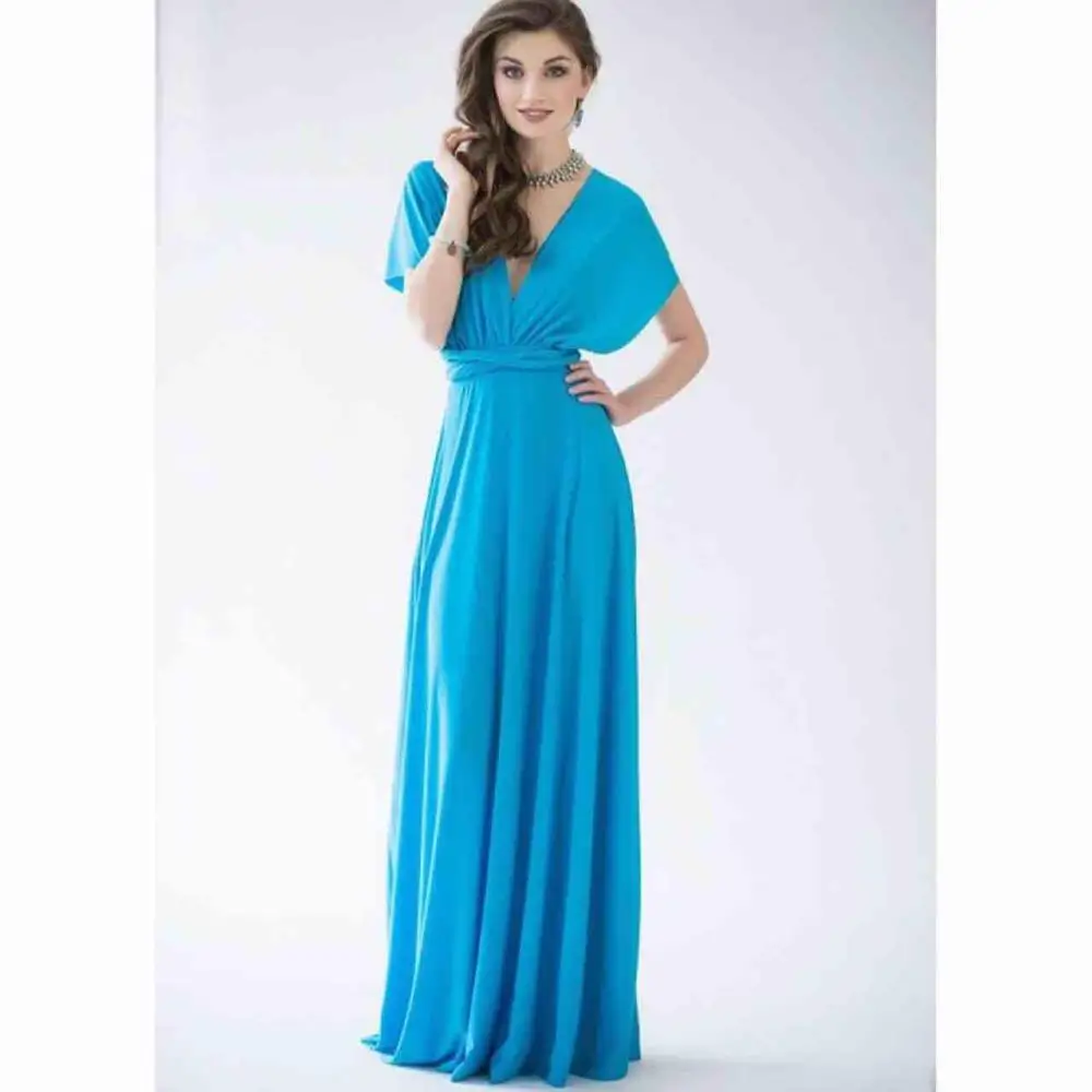 

платье Women Boho Maxi Club Dress Red Bandage Long Dress Party Multiway Bridesmaids Convertible Infinity Robe Longue Femme 2019