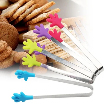 

Multifunction Kitchen Clip Small Palm Clip Silicone And Stainless Steel Mini Kitchen Tongs For Food, Spices, Sugar
