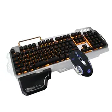 Механическая игровая клавиатура и мышь с USB Проводная эргономичная Радужная подсветка для офиса или геймера для ПК/ноутбука