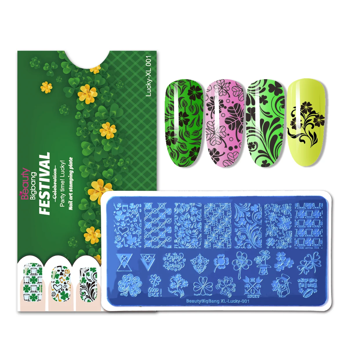 BEAUTYBIGBANG 6*12 см прямоугольные пластины для стемпинга ногтей счастливый