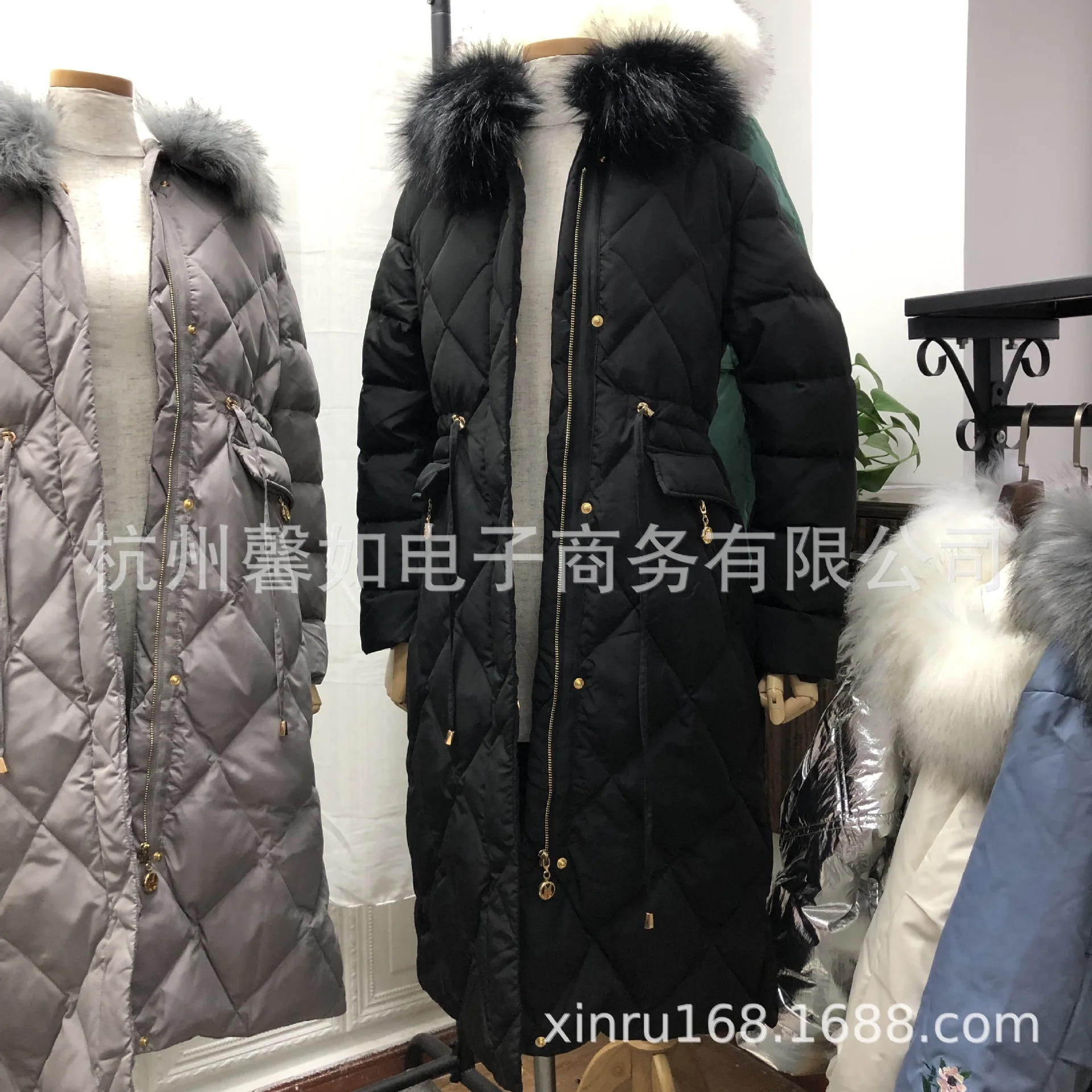 Новые зимние продукты, Южная Корея Dongdaemun, белый утиный пух, Лисий мех, одежда с меховым воротником, Женский пуховик средней длины для женщин