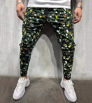 

2020 New Fashion Mens Sport Floral Print Pants Casual Men Long Slim Trousers Tracksuit Gym Casual Workout Joggers Sweatpants