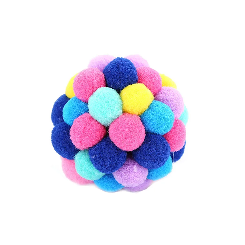 5/6/7 см кошка игрушка мяч цветные рукодельные колокольчики надувной мяч встроенный кошачья мята интерактивная игрушка для кошки играть жевать игрушка, одежда для девочек с принтом - Цвет: 1M