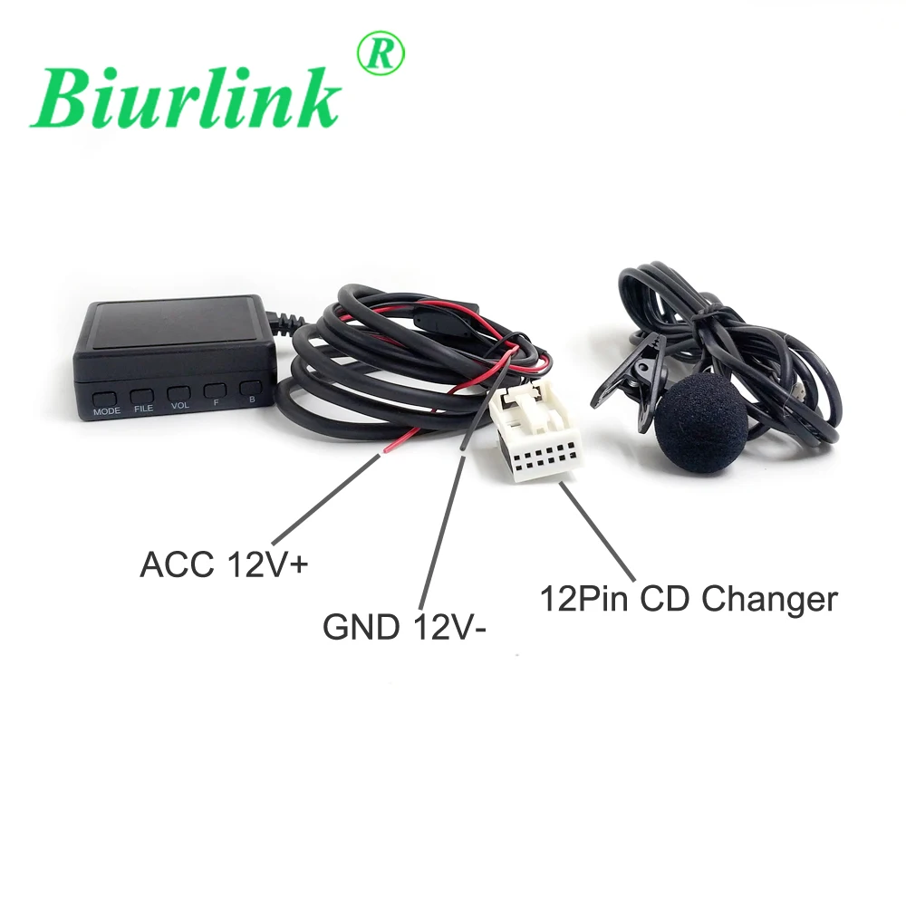 Biurlink 12Pin автомобильное радио CD Bluetooth микрофон аудио приемник Aux кабель адаптер для