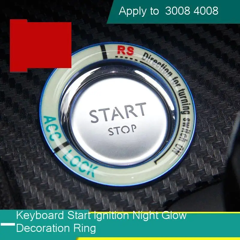 

Suitable for Peugeot3008 4008 a key to start the ignition coil luminous key adornment circle label sticker 3 d stickers