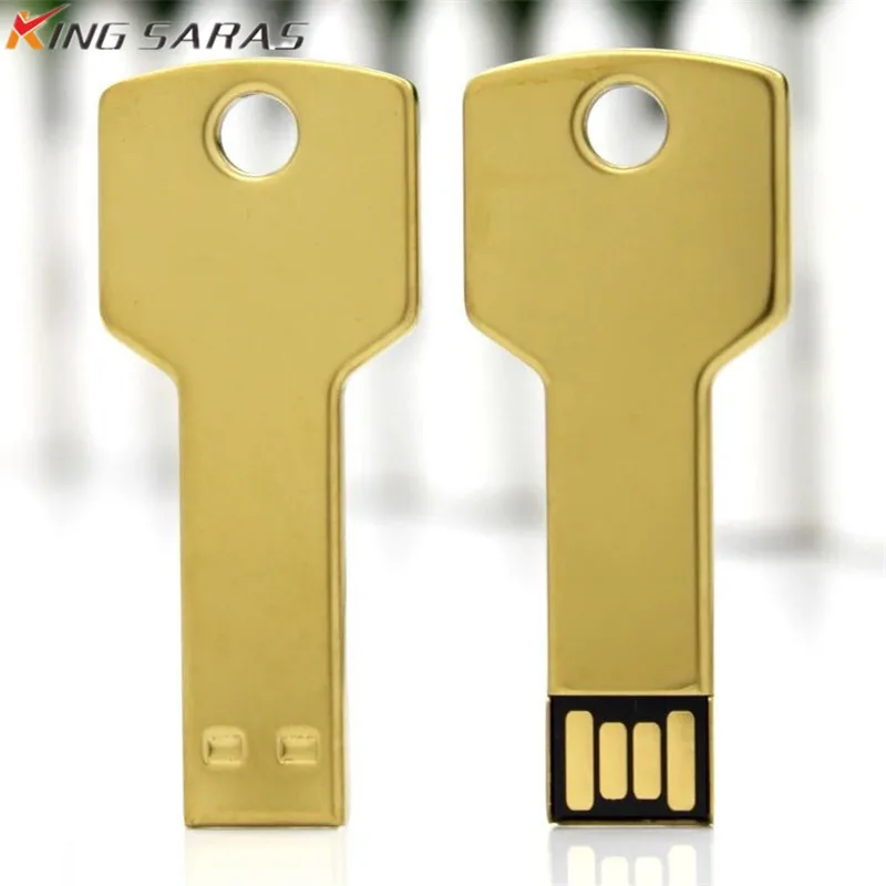 Флеш-накопитель USB 32 флэш в виде ключа usb-диск особой формы 2,0 128 Гб 64 ГБ флеш-накопитель металлический золотой Флешка 16 Гб карта памяти 8 ГБ 4 ГБ Бесплатный Пользовательский логотип