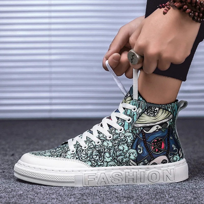 

High-top Board Shoe MEN'S SHOES 2019 Autumn New Style Online Celebrity Hot Selling Trend of Fashion Blend Warm Casual Cotton-pad