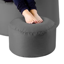 黒ファッション豆袋のソファ現代北欧レトロ布ラウンド靴怠惰なスツール(China)