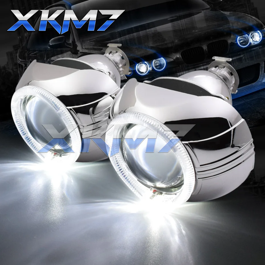 

Bi-xenon Projector Headlight Lenses LED DRL Angel Eyes Lens 3.0 Super H1 HID Xenon For H7 H4 Auto Car Accessories Retrofit Style