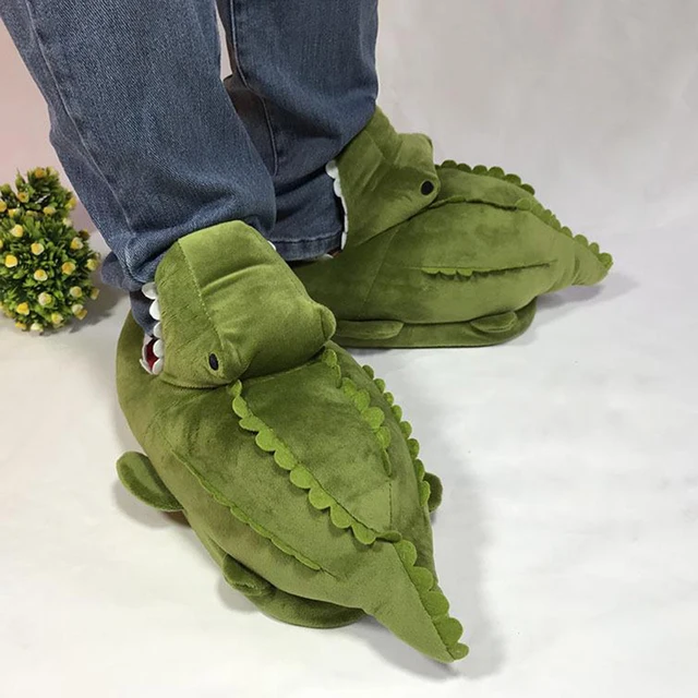 udstilling Enlighten Forsvinde Animal Slippers for Kids and Adults, Fun Costume Cozy Furry Crocodile  Slippers Indoor Floor Shoes - AliExpress