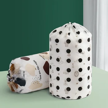 

PEVA Cylindrical Quilt Storage Bag Beam Mouth Quilt Bag Roll Dustproof Bag Moving Packing Bags
