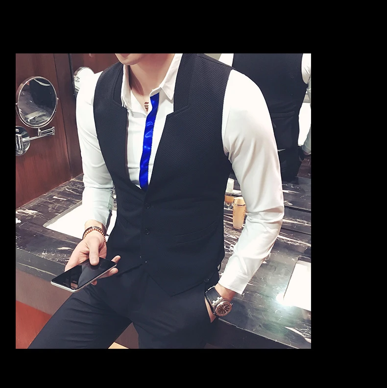 Брендовая одежда Весенняя мода для мужчин slim fit Жилет для делового костюма/мужской Высококачественный чистый хлопок досуг Ma3 jia3 размер S-5XL