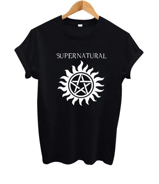 

Goth Supernatural Shirt Supernatural Letter Print Women T Shirt Casual Cotton Funny Shirt ZJ Tops
