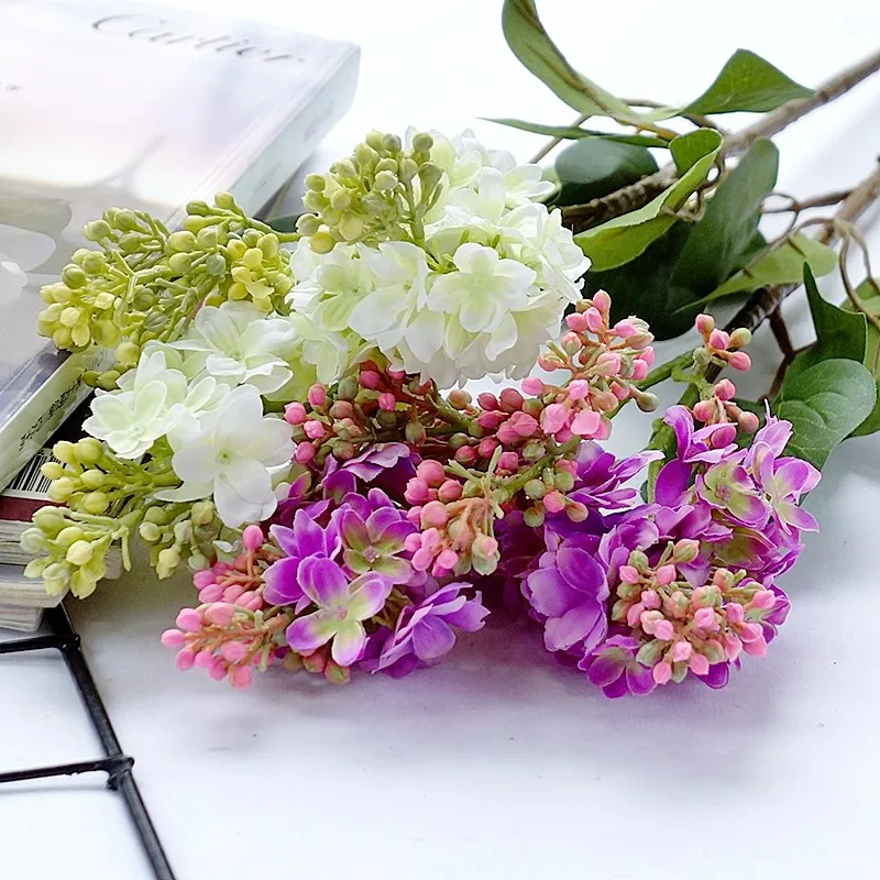  JAROWN Artificial Flowers Silk Lilac Fake Flowers Home Decoration Accessories Wedding Party Bride Bouquet DIY Material Flores (19)