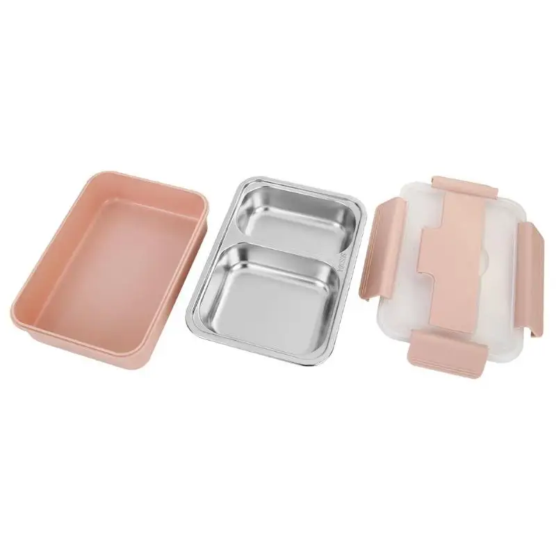 Разделенные сетки Ланч-бокс из нержавеющей стали Bento box утолщение еда Containe Дети Школа Офис портативная коробка для бенто