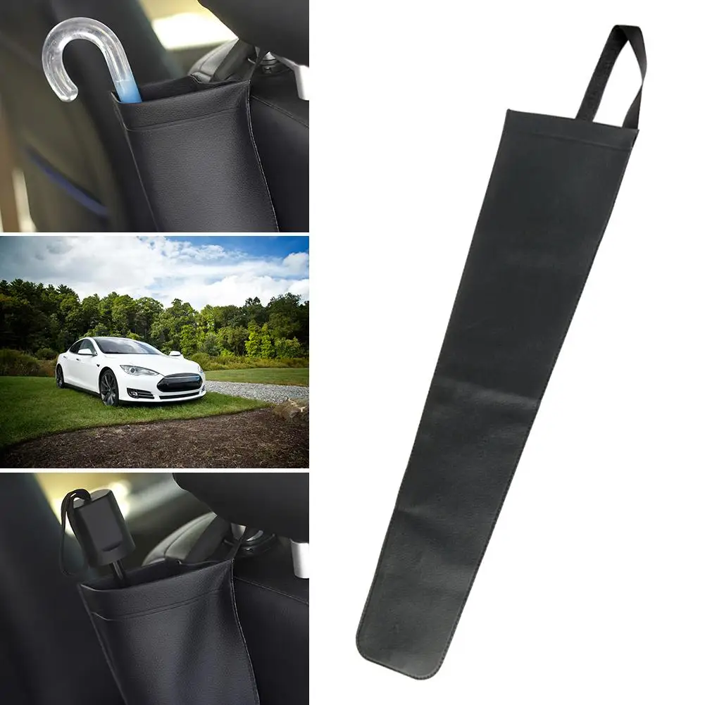 Porte-parapluie universel pour siège de voiture, sac de rangement étanche, accessoires automobiles universels, longue poignée pliante, parapluie noir