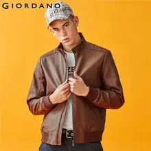 Dordano мужские куртки со стоячим воротником PU куртка-бомбер с несколькими карманами прочная модная теплая куртка Casaco Masculino 01079671