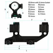 Двунаправленное смещение 25,4 мм 30 мм прицелы для охотничьих ружей кольца с пузырьковым уровнем стороны два Пикатинни Вивера рельса