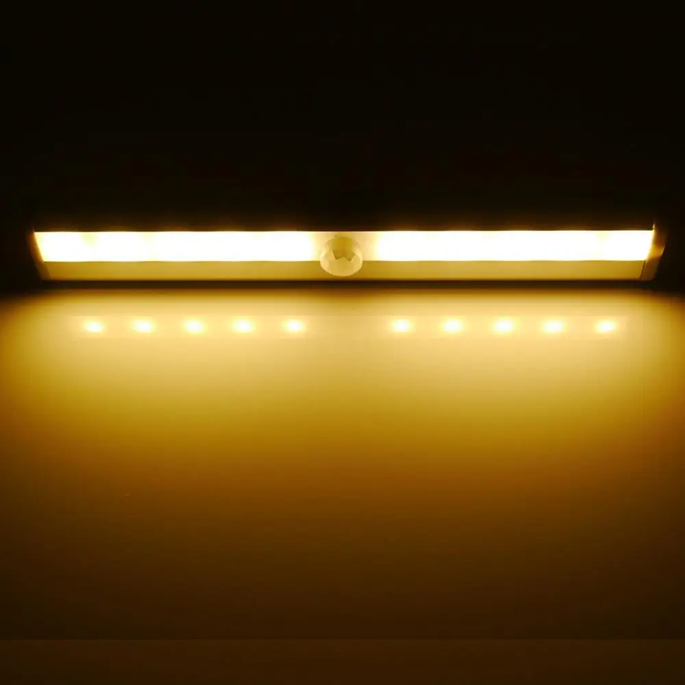 

10LED PIR Motion Sensor Light Portable Wireless Stairway Wardrobe Super Bright Night Light Induction Lamp