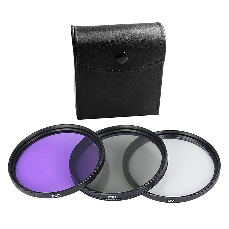 New UV Lens +CPL Lens+FLD 3 in 1 Filter Set with Bag for Cannon Nikon Sony Pentax Camera Photography | Электроника