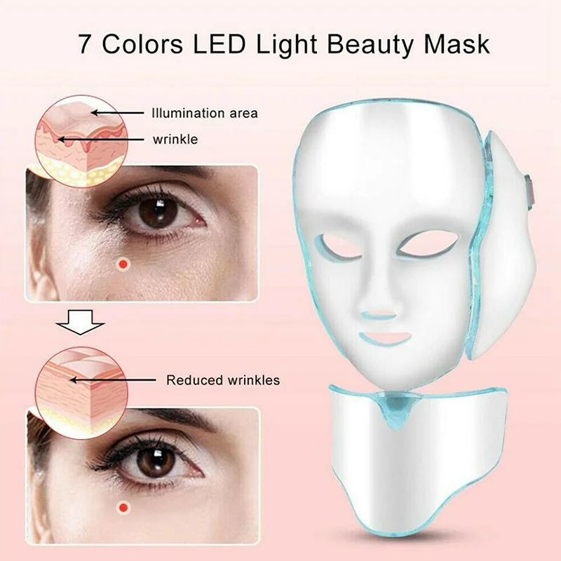 Electric 7 Colors Led Facial Mask Face Mask Machine Light Therapy Acne Neck Beauty Led Light Treatment Skin Rejuvenation