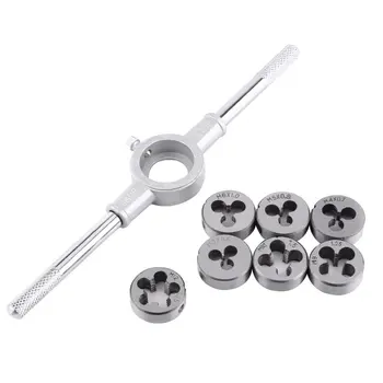 

8pcs/set M3-M12 Die Wrench Kit HSS Screw Die & Wrench Spanner External Thread Processing Tapping Hand Tool Kit Accessories