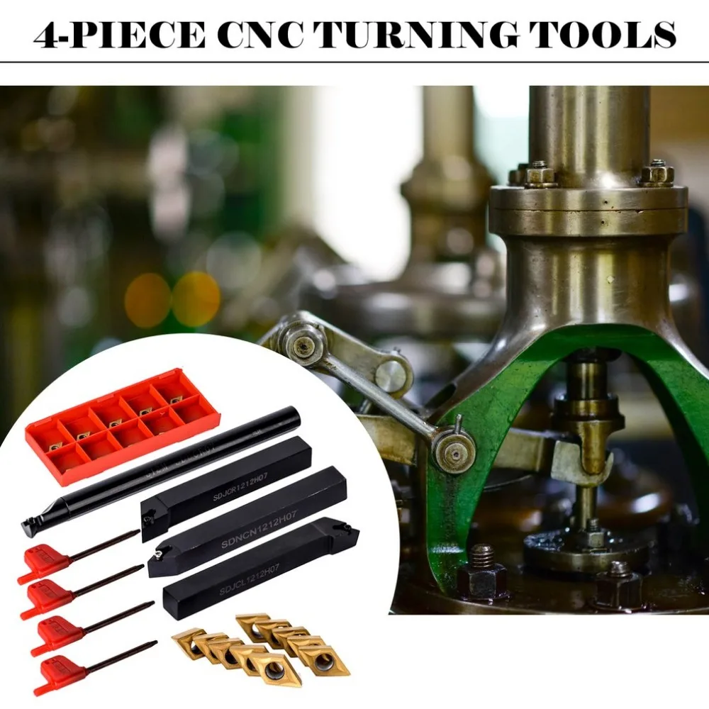 + 4 pçs chave para torno torneamento ferramenta máquina conjuntos