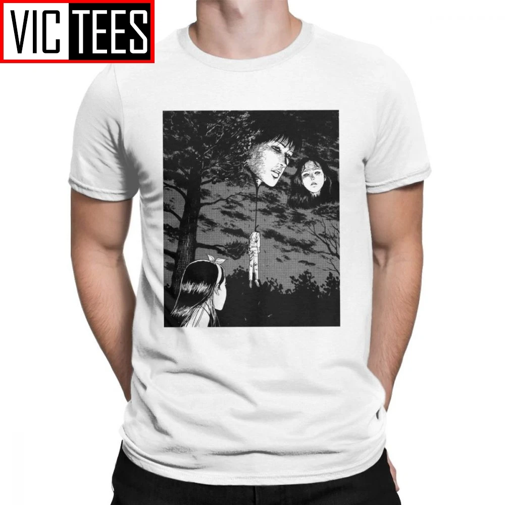 

Junji Ito Anime Creepy Manga Japan Horror Men T Shirts Man's Hot Sale Tops Funny T-Shirts O Neck Purified Cotton Tees