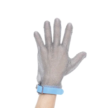 

Plastic Belt Stainless Steel Mesh Glove Cut Resistant Mail Protective Anti-Cutting Glove for Kitchen Butcher Cleaner Glove