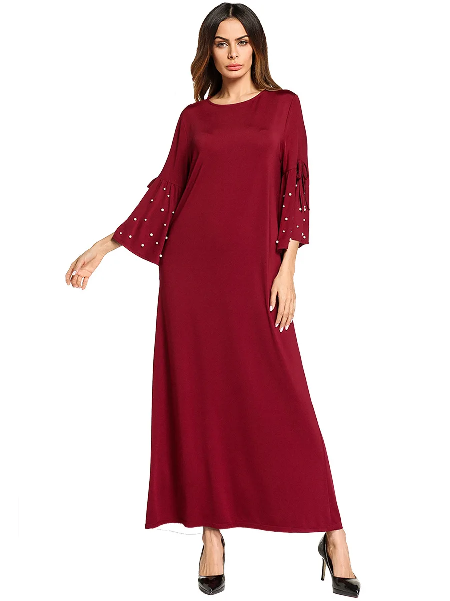 Ethnic Clothing Dubai Abayas For Women Muslim Dress With Beading Arab