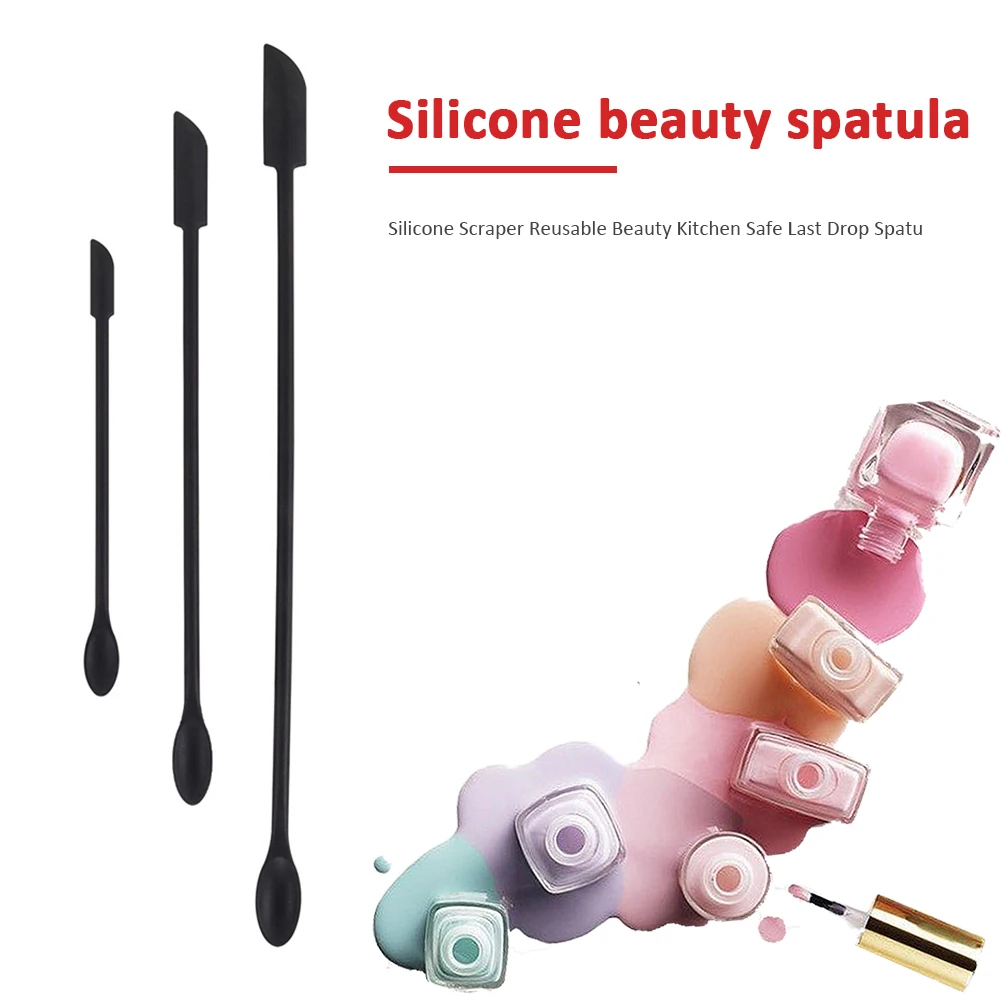 Flexible Silicone Scraper Reusable Beauty Kitchen Safe Last Drop Spatula Makeup Brushes Face Mask Brush Beauty Tools S/M/L
