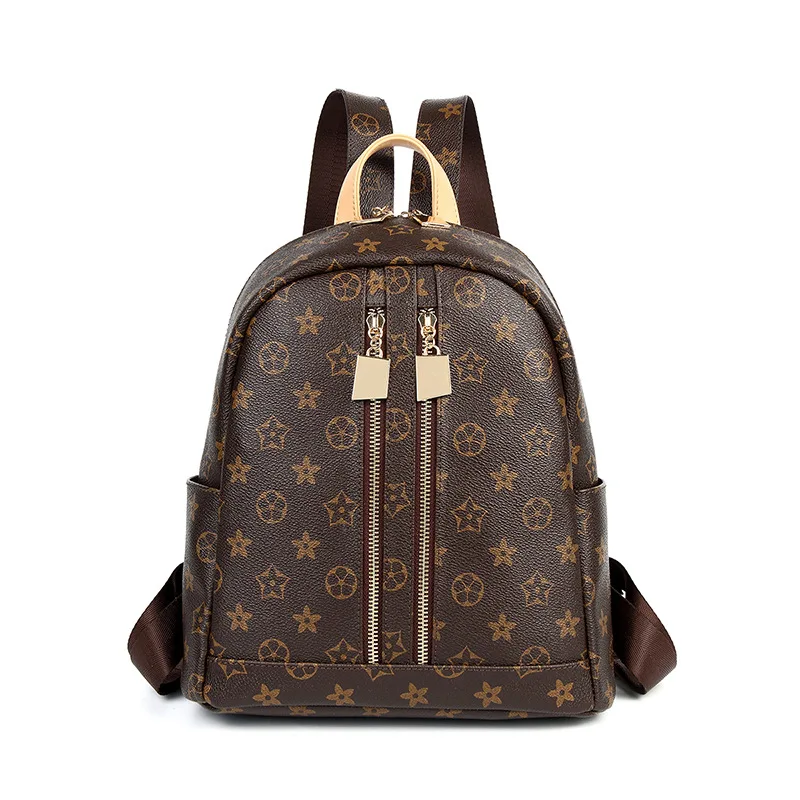 

Europe And America WOMEN'S Bag Backpack 2019 New Style Printed Backpack Simple Soft Leather Backpack-Style School Bag Wholesale