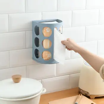 

Wall Mounted Tissue Box Hanging Napkin Holder Paper Holder Kitchen Garbage Bags Storage Box Container Shelf Hollow Tissue Case