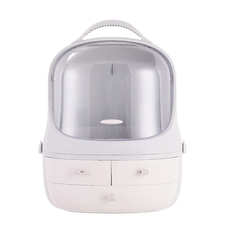 

ABZC-Portable Waterproof Make Up Cosmetic Box Dust Cover Box Organizer Drawers Plastic Cosmetic Storage Box Jewelry Container In