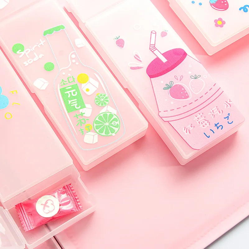 Kawaii милый дечачий тусклый полированный полипропиленовый пенал чехол для