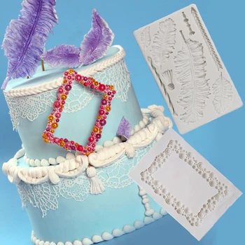 

Native Feathers & Frame Mould Silicone Mold Fondant Cake Decorating Tool Gumpaste Sugarcraft Chocolate Forms Bakeware Tools