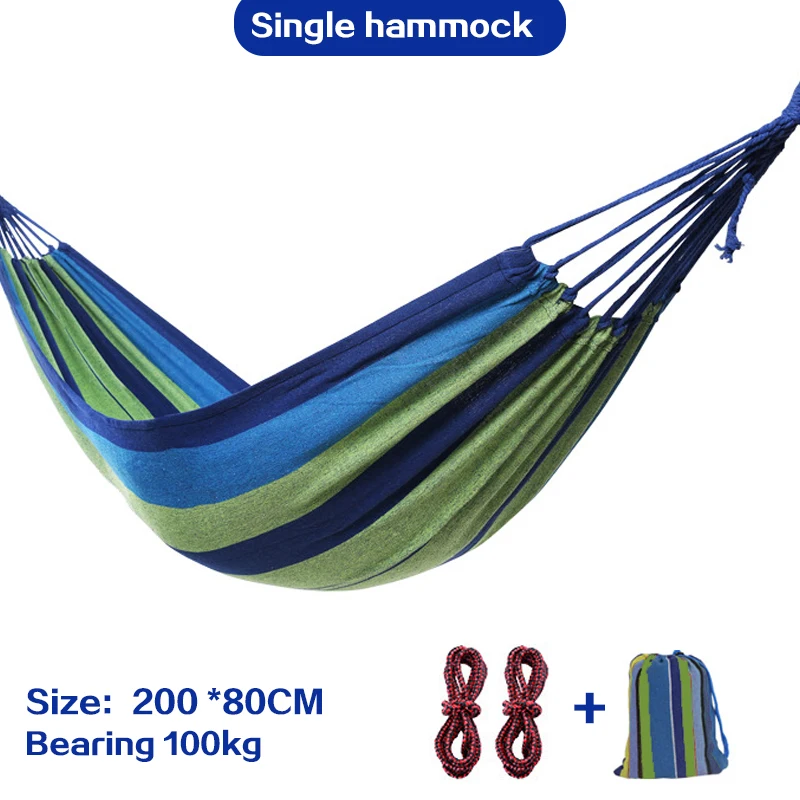 Double Wide Thick Canvas Hammock Portable Hammock Outdoor outdoor camping Garden Swing Hanging Chair Hangmat Outdoor Furniture luxury Outdoor Furniture