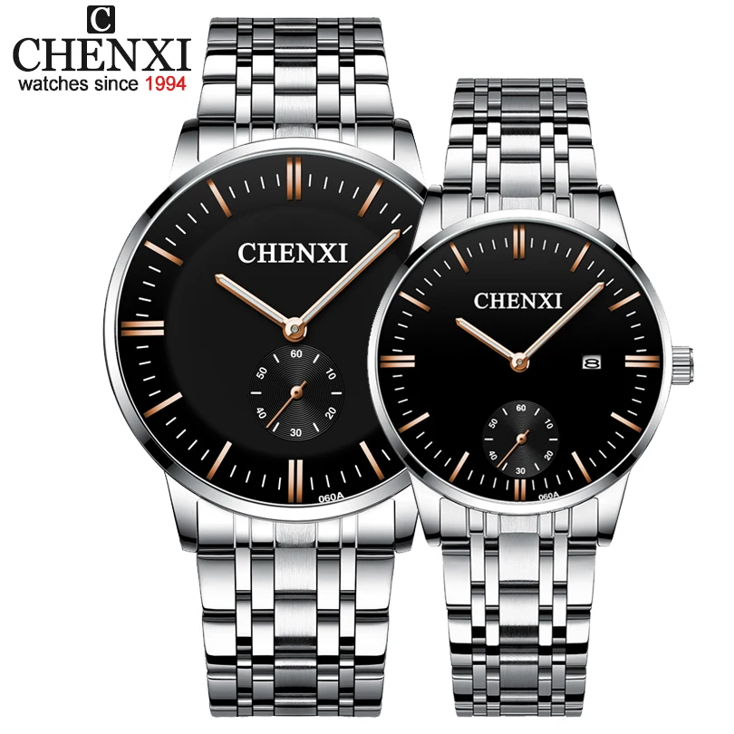 Wristwatches CHENXI Women Lovers Clock Date Waterproof Silver Or Quartz Stainless-Steel