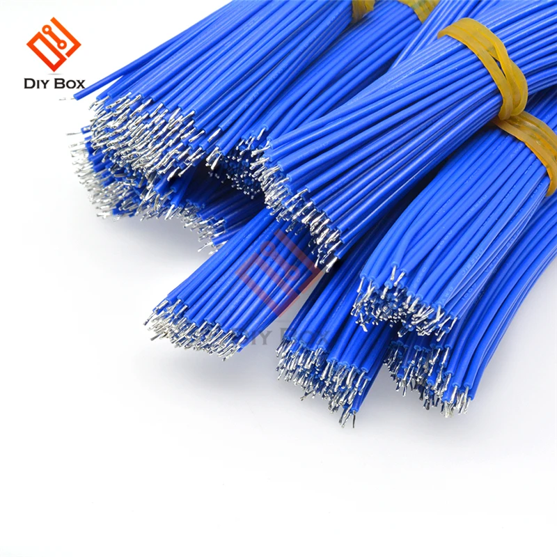 100 шт. синий цвет 24AWG 100 мм 10 см длина линии подключения оловянного покрытия провода DIY Электронный провод 0,14 мм сварочная проволока