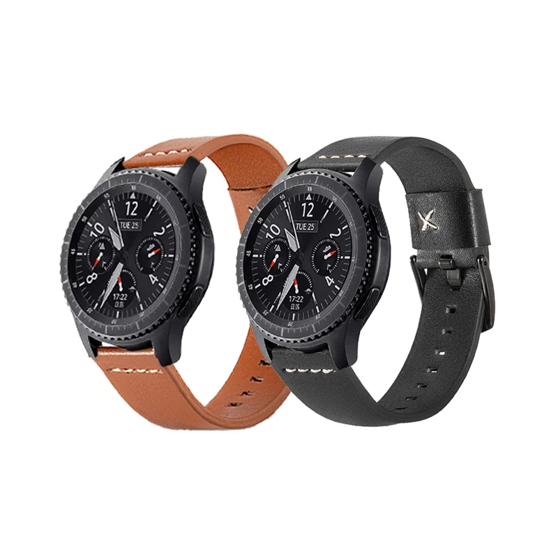 Кожаный ремешок для Galaxy Watch 42 мм 46 мм ремешок для samsung gear Classic Frontier 22 мм быстрая замена ремешков