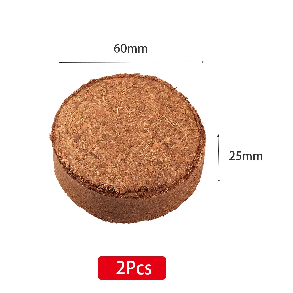 60 x 25mm 2pcs Органический кирпич Coir seeding почвы блок асептический коко торф кокосовый порошок торф питательный Орхидея почвы матричный питомник горшки - Цвет: 60 x 25mm 2pcs