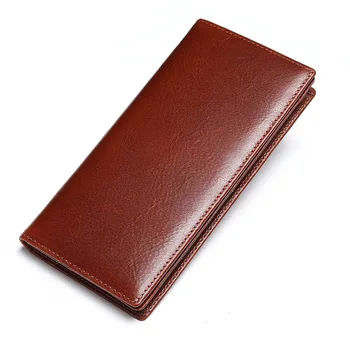 

Luxury Genuine Leather Wallet Soft Long Vintage Purses Durable Multi-Card Solid Large-Capacity Money Clip For Men