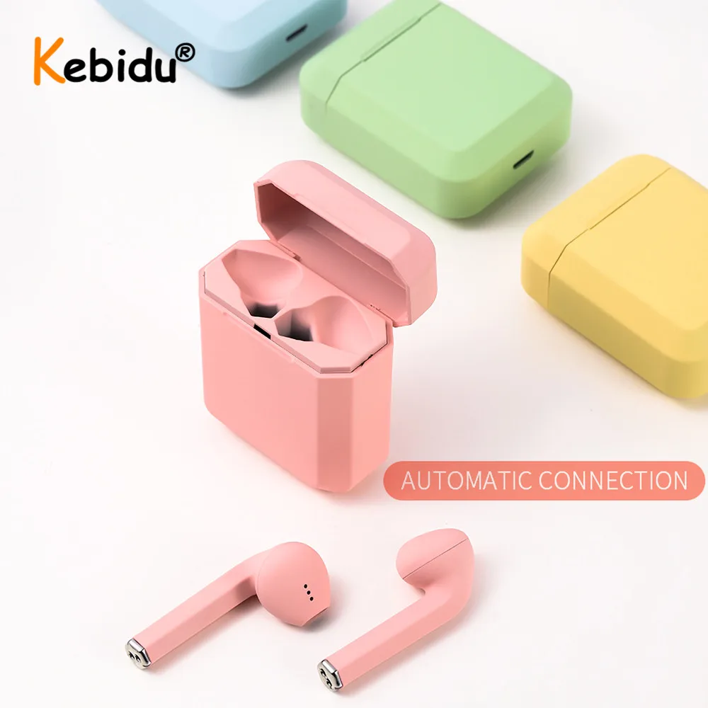 i12 TWS Macaron Wireless Earphones Bluetooth 5 0 Headphone Headset Pop up Earbuds Earpiece for xiaomi huawei phone charging box