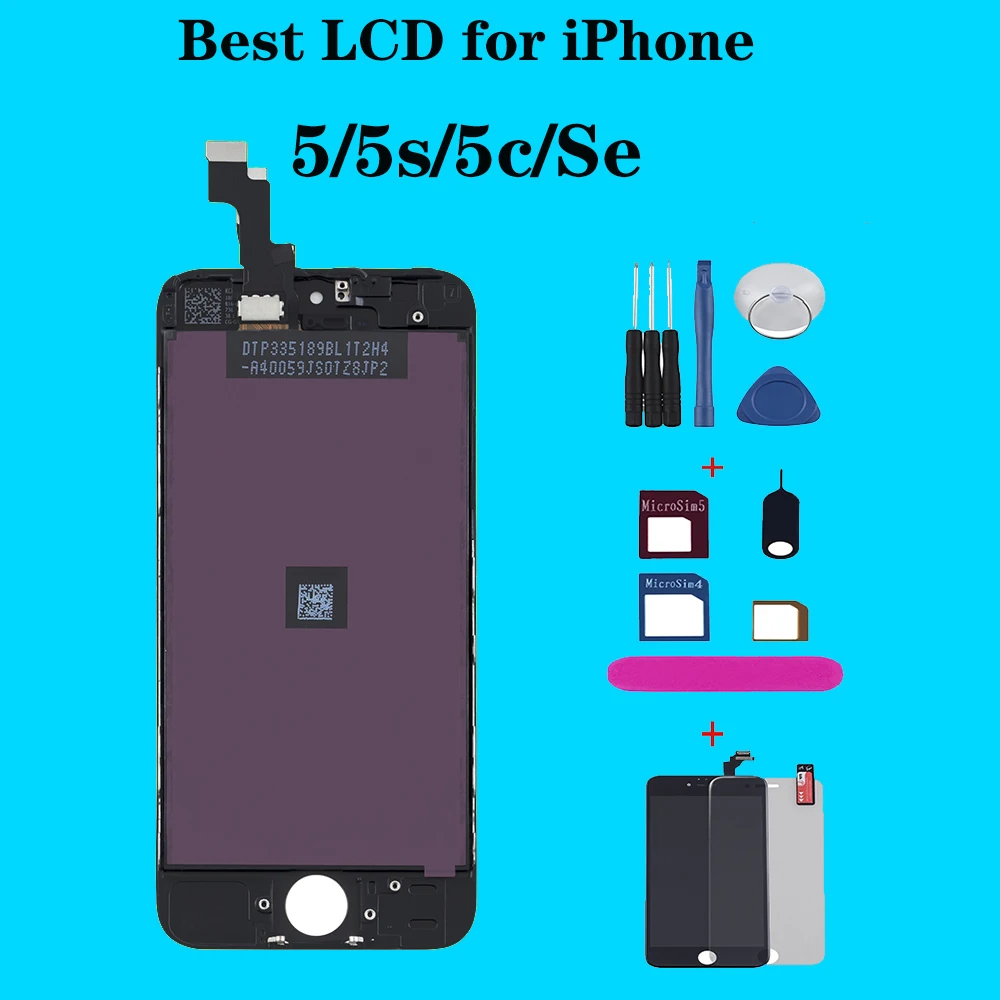 Сенсорный ЖК экран для iPhone 5 5c дигитайзер в сборе SE дисплей без битых пикселей