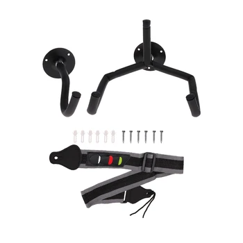 

Durable Guitar Wall Mount Holder Slatwall with Strap Belt & 3 Picks Plectrum