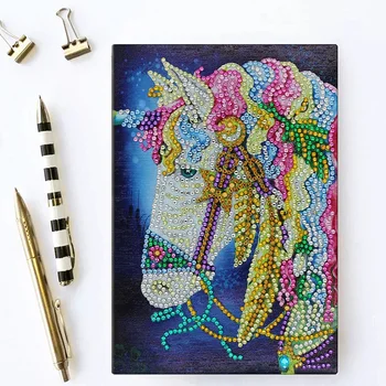 

5D DIY Diamond Notebook Horse Pattern Diamond Painting Diary Book A5 64 Pages Ornmant Book Birthday Gifts Cross Stitch NB38