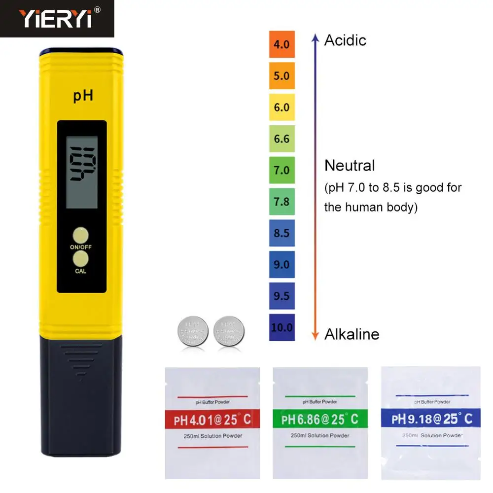 Измеритель Качества Воды Yieryi TDS PH/TDS/EC/TEMP цифровой тестер для бассейнов питьевой