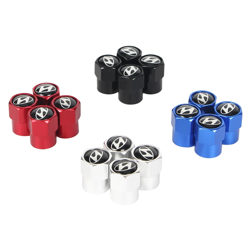 Nuevo 4 Uds Auto vástago de válvula de neumático tapas para Hyundai Tucson Solaris I30 Creta Ix35 I40 IX20 accesorios de coche