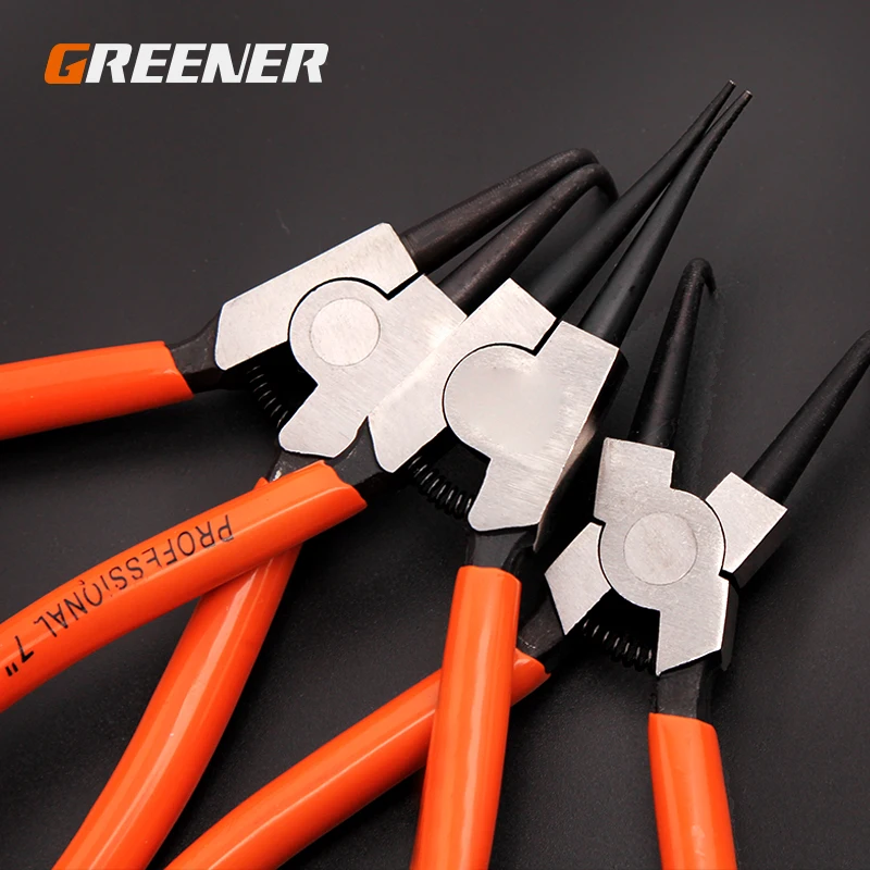 

1pc Heavy Duty Circlip Pliers Kit Outside Inside 7" 9" Right Angled Beak Portable Multifunctional Snap Ring Circlip Pliers